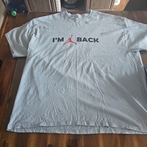 I'm Back Jordan Logo. Baby Blue. XL Mens Tshirt. Excellent Condition